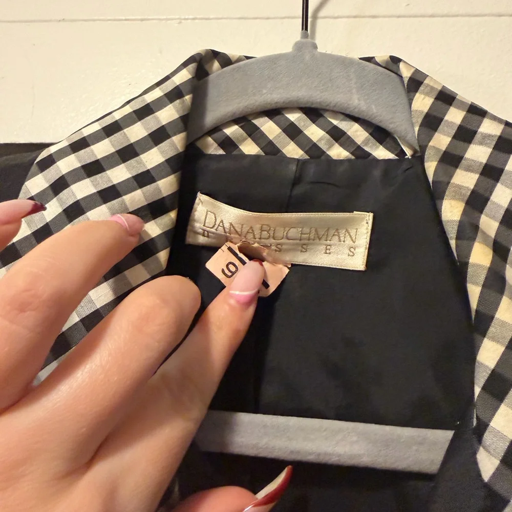 Vintage cropped blazer with gingham details - Picture 4 of 6